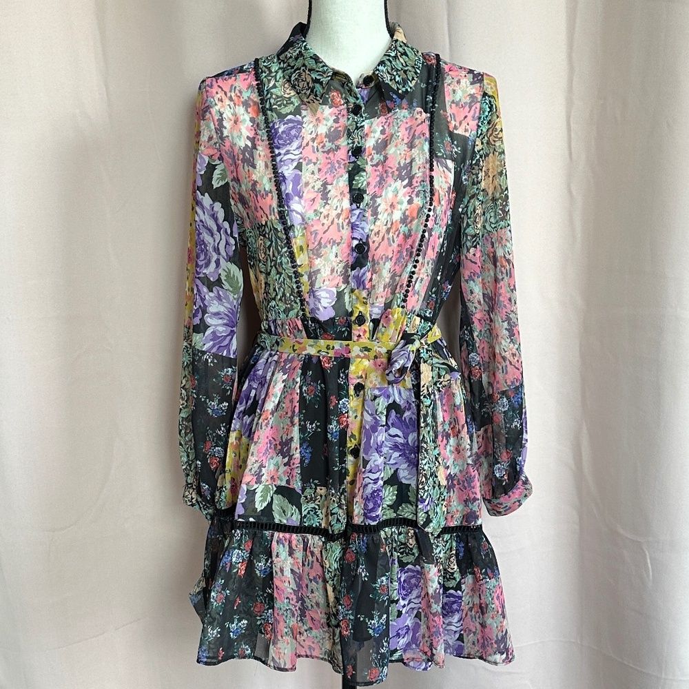 ZARA floral long sleeve dress